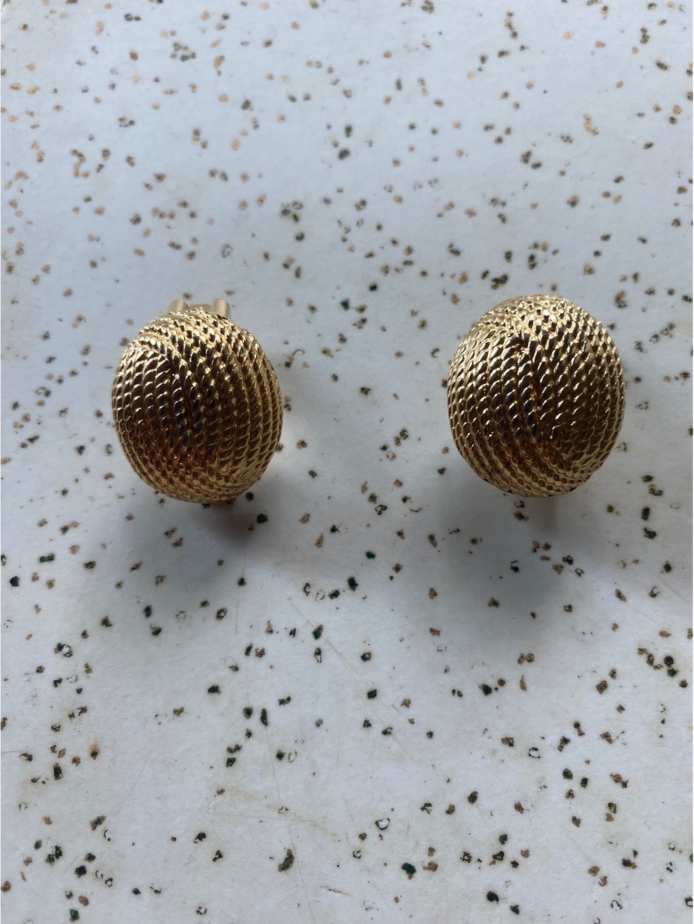Givenchy Paris New York Vintage Gold Tone Clip On Earrings Textured Rope Signed